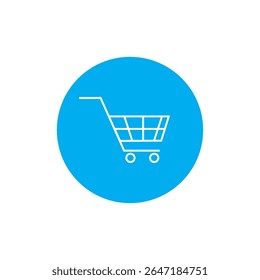 Shopping cart icon. Trolley symbol. Cart icon set. Outline shopping cart. Linear trolley symbol. Stock vector illustration