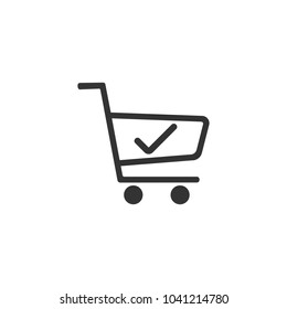 Shopping Cart Icon. Trolley icon. Vector illustration. Flat design.