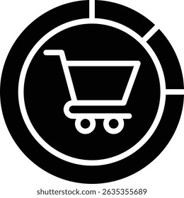 O ícone do carrinho de compras é um símbolo universal para as atividades de compras, especialmente as compras em linha ou o comércio eletrônico que representa o setor retalhista em geral.
