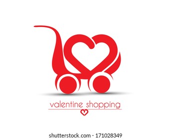 Shopping Cart Icon for Valentine's gift shop.