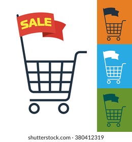 Shopping cart icon vector