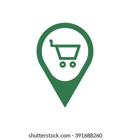 shopping cart icon, vector.