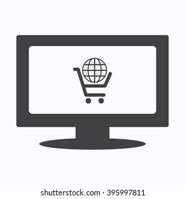 Shopping cart Icon Vector. 