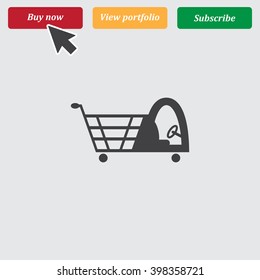 Shopping cart Icon Vector.