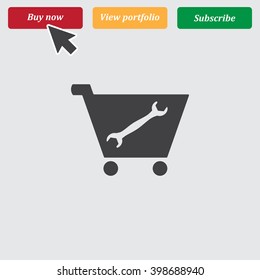 Shopping cart Icon Vector. 