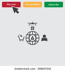 Shopping cart Icon Vector.