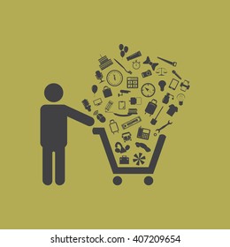 Shopping cart Icon Vector. 
