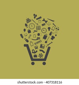 Shopping cart Icon Vector.