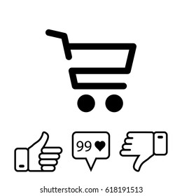 Shopping cart icon vector