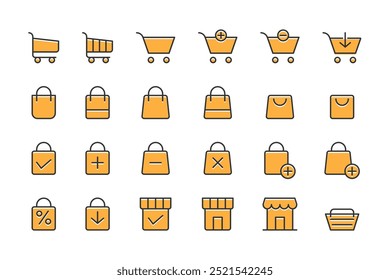 shopping cart icon vector, shopping bag, shop. add to cart
