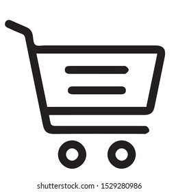 Shopping Cart icon vector black color