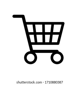 Shopping cart icon vector black. Business icon. Sale. Vector Illustration