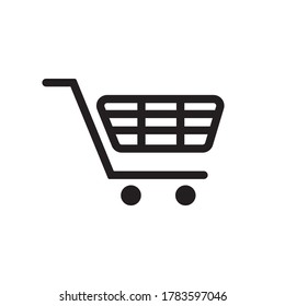 Shopping cart icon vector black.