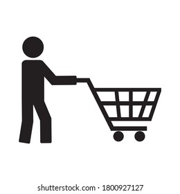 Icono de carro de la compra vector negro. Icono del carro de la compra. Carro de compras. Icono de negocio