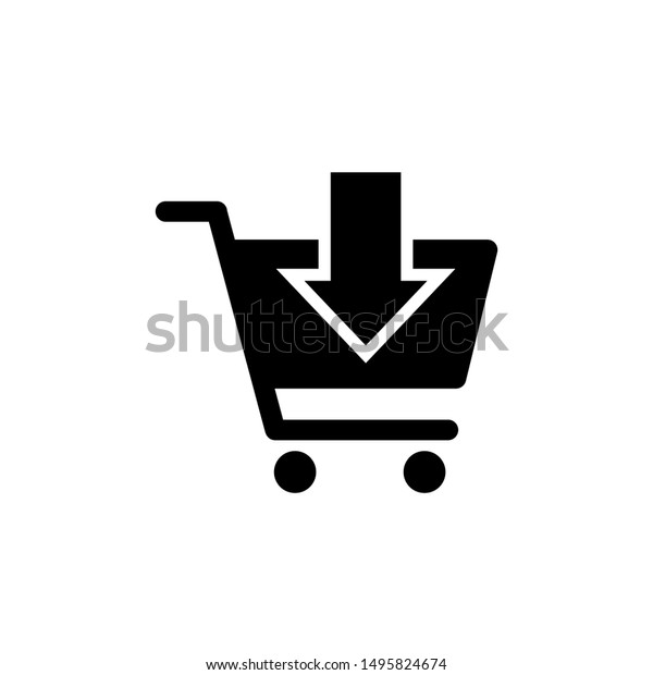 ショッピングカートのアイコンベクター画像 黒 ショッピングカート