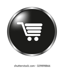 shopping cart icon - vector button