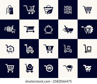 shopping cart icon vector collection