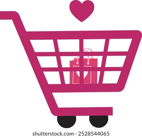Design de vetor de ícone de carrinho de compras.