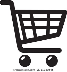 Shopping cart icon vector design on white background.