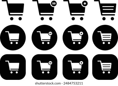 Shopping cart icon vector. E-commerce icon set.