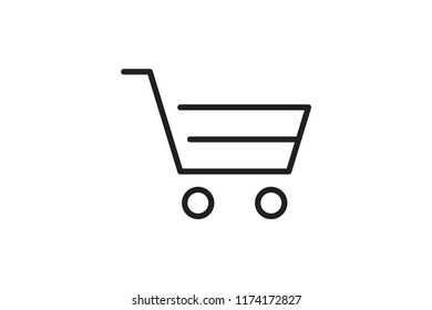 Shopping cart icon vector. Editable Stroke. 128x128 Pixel Perfect.