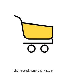 shopping cart icon- vector editable shopping cart icon for website or mobile.