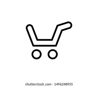 Shopping cart icon vector. Editable stroke.