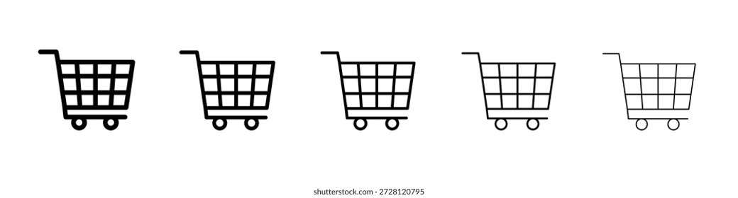 Vector de icono de Carrito de compras en pictograma lineal de trazo editable