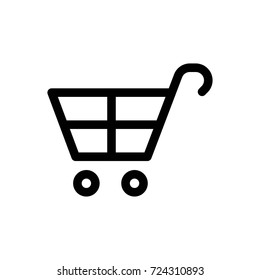 Shopping Cart Icon Vector Fat Design Editable Stroke. 512x512 Pixel Perfect.