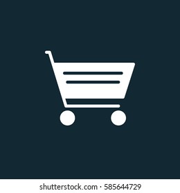 Shopping cart icon vector, filled flat sign, solid white pictogram. Symbol, logo illustration