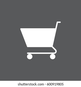 Shopping cart icon vector, filled flat sign, solid white pictogram. Symbol, logo illustration. Pixel perfect