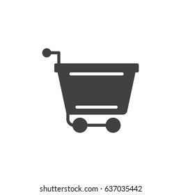 Shopping cart icon vector, filled flat sign, solid pictogram isolated on white. Symbol, logo illustration. Pixel perfect