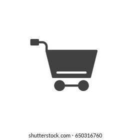 Shopping cart icon vector, filled flat sign, solid pictogram isolated on white. Symbol, logo illustration. Pixel perfect