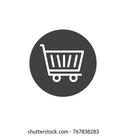 Shopping cart icon vector, filled flat sign, solid pictogram isolated on white. Trolley basket symbol, logo illustration.