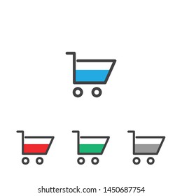 Shopping Cart icon vector . Flat icon shopping cart symbol illustration