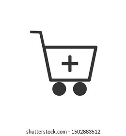 Vector de icono del carro de compra. Símbolo de carro de icono plano