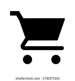 Shopping cart icon vector flat design isolated on white background.