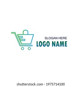 Shopping cart icon, vector icon flat design