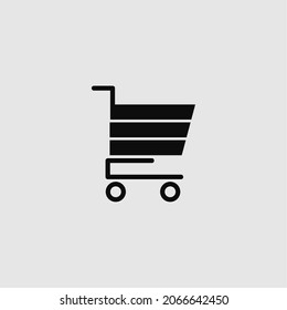 Shopping cart icon vector, shopping cart flat illustration isolated with grey background, suitable used for business, e-commerce, online shop, buy, market place, and etc