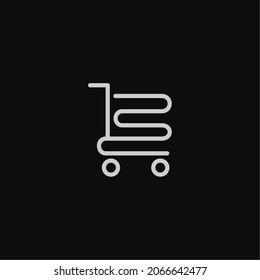 Icono de carro de la compra vector, carro de la compra ilustración plana aislada con fondo negro, adecuado para negocios, comercio electrónico, tienda en línea, compra, mercado y etc