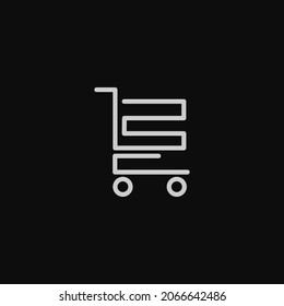 Icono de carro de la compra vector, carro de la compra ilustración plana aislada con fondo negro, adecuado para negocios, comercio electrónico, tienda en línea, compra, mercado y etc