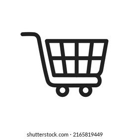 Vector de icono del carro de la compra. Carro de compras de estilo plano aislado en fondo blanco - vector de stock.