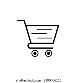 Shopping cart icon vector, flat design. Isolated on a white background.