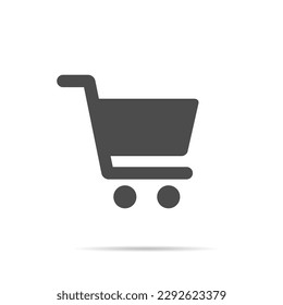 Vector de icono del carro de la compra en estilo plano. Concepto de troleado de tiendas en línea
