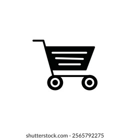 Shopping cart icon Vector flat thin line illustration