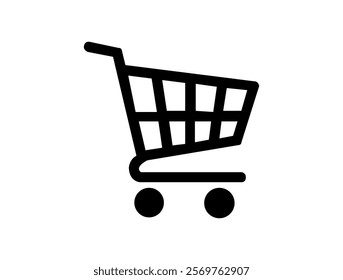 Shopping cart icon. Shopping cart vector icon in flat style.  Shopping cart trolley icon vector. Shopping cart isolated on white background.