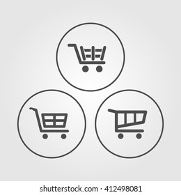 shopping cart icon vector flat eps jpg path