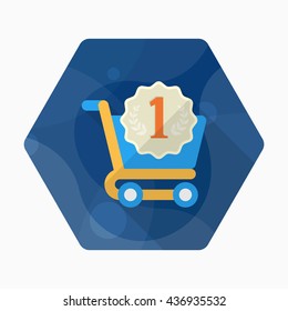 Shopping cart icon, Vector flat long shadow design. EPS10