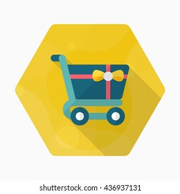 Shopping Cart icon, Vector flat long shadow design. EPS10