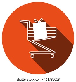 Shopping cart Icon, vector, icon flat